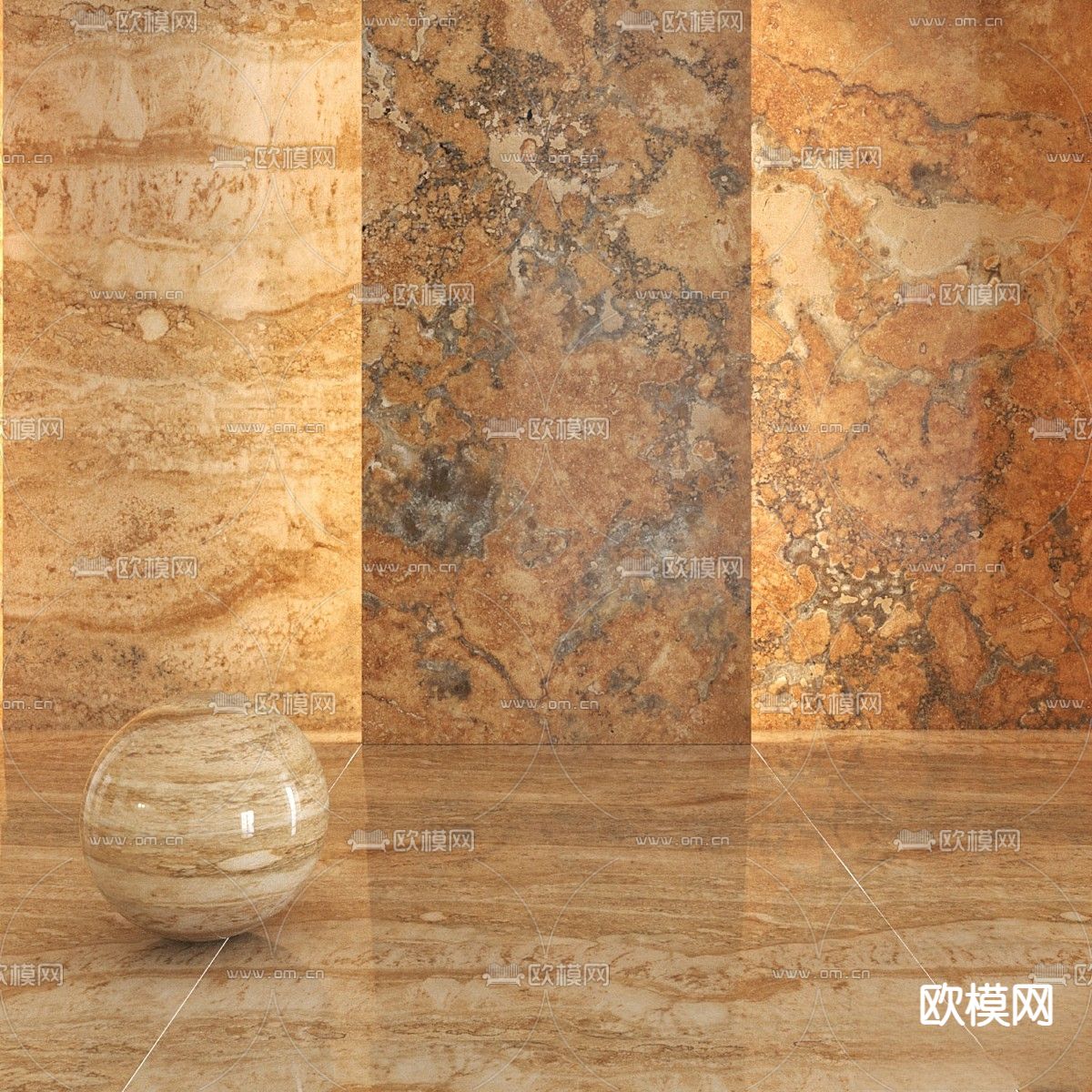 大理石 瓷砖 岩板 墙砖 地砖 3d模型下载（渲染图1）