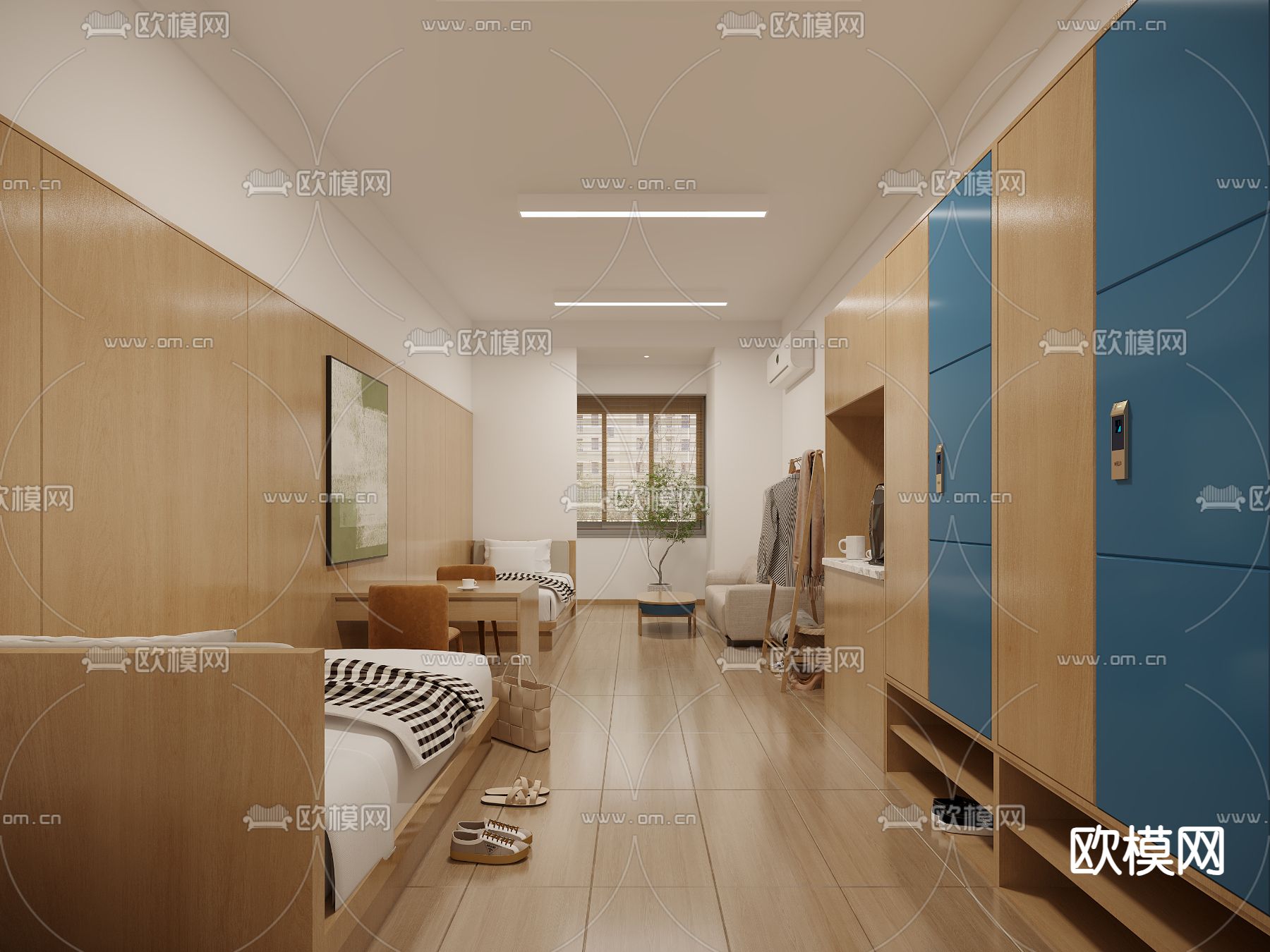 学校宿舍 学生寝室3d模型下载