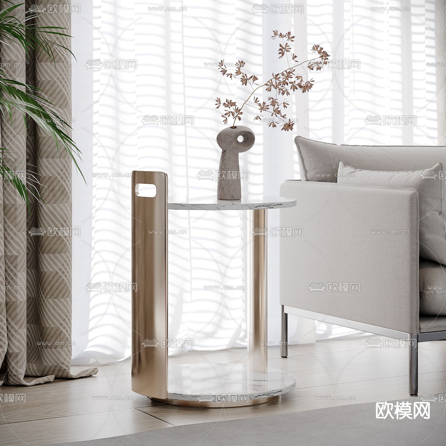 圆几 边几 角几 桌几3d模型下载