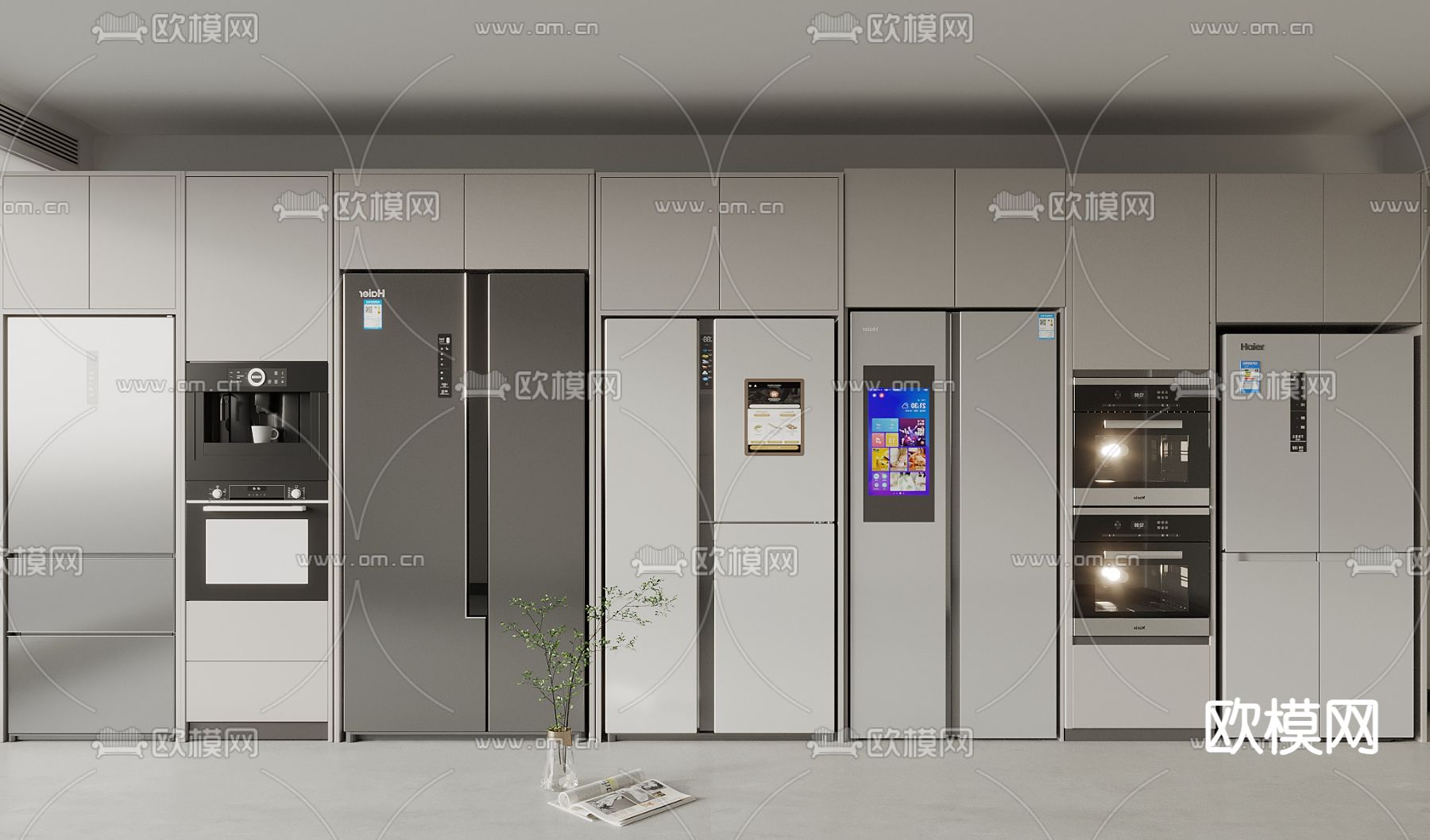 双门冰箱 智能冰箱 蒸烤箱3d模型下载