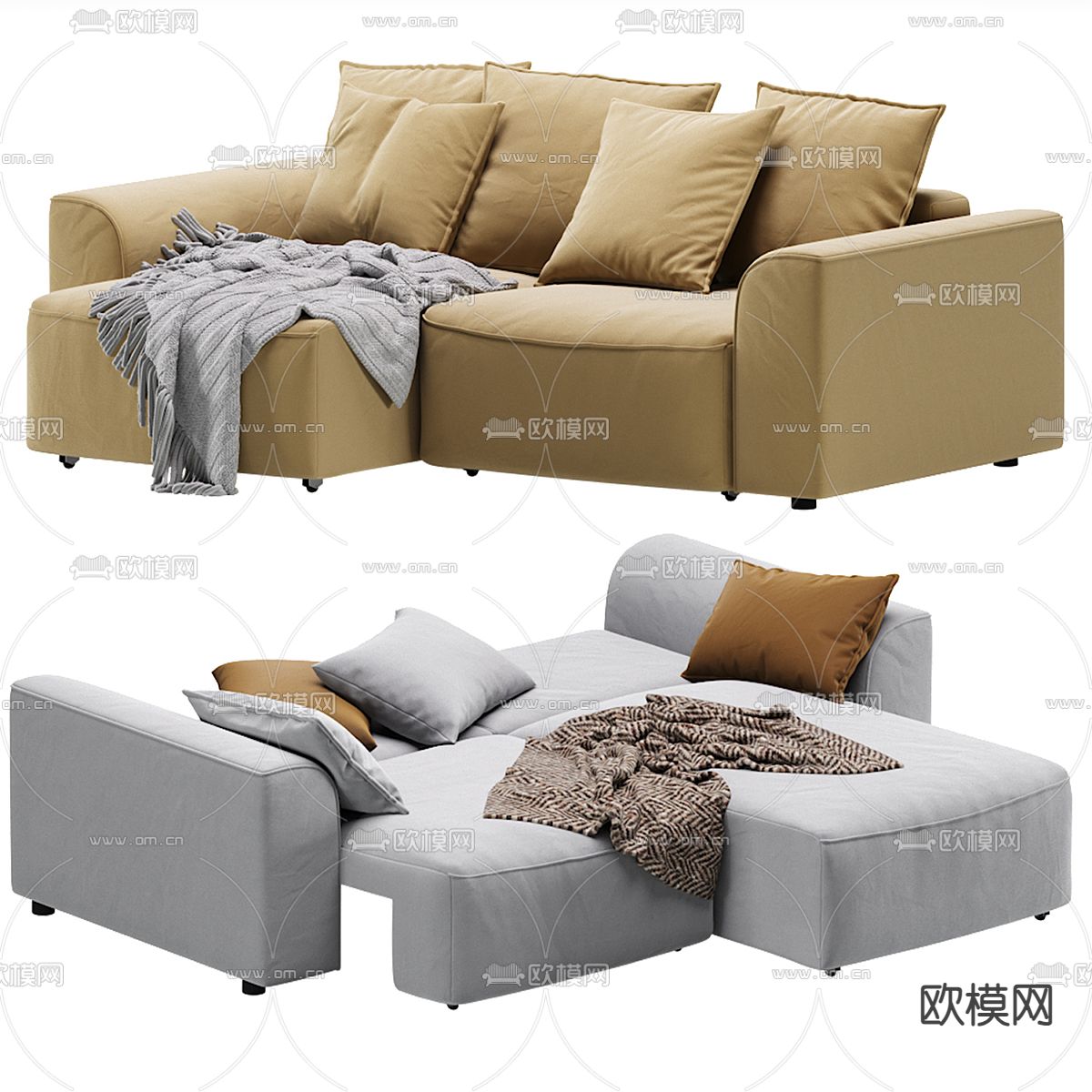 Divan 转角沙发 多人沙发3d模型下载（渲染图2）