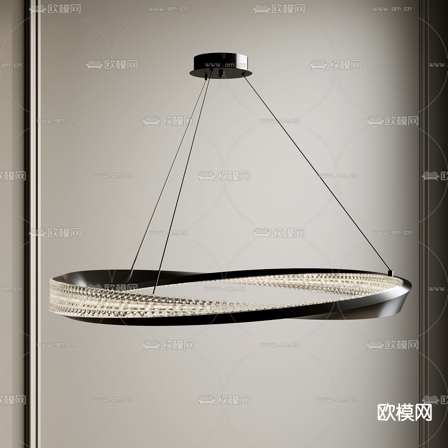 圆环吊灯 大厅吊灯3d模型下载