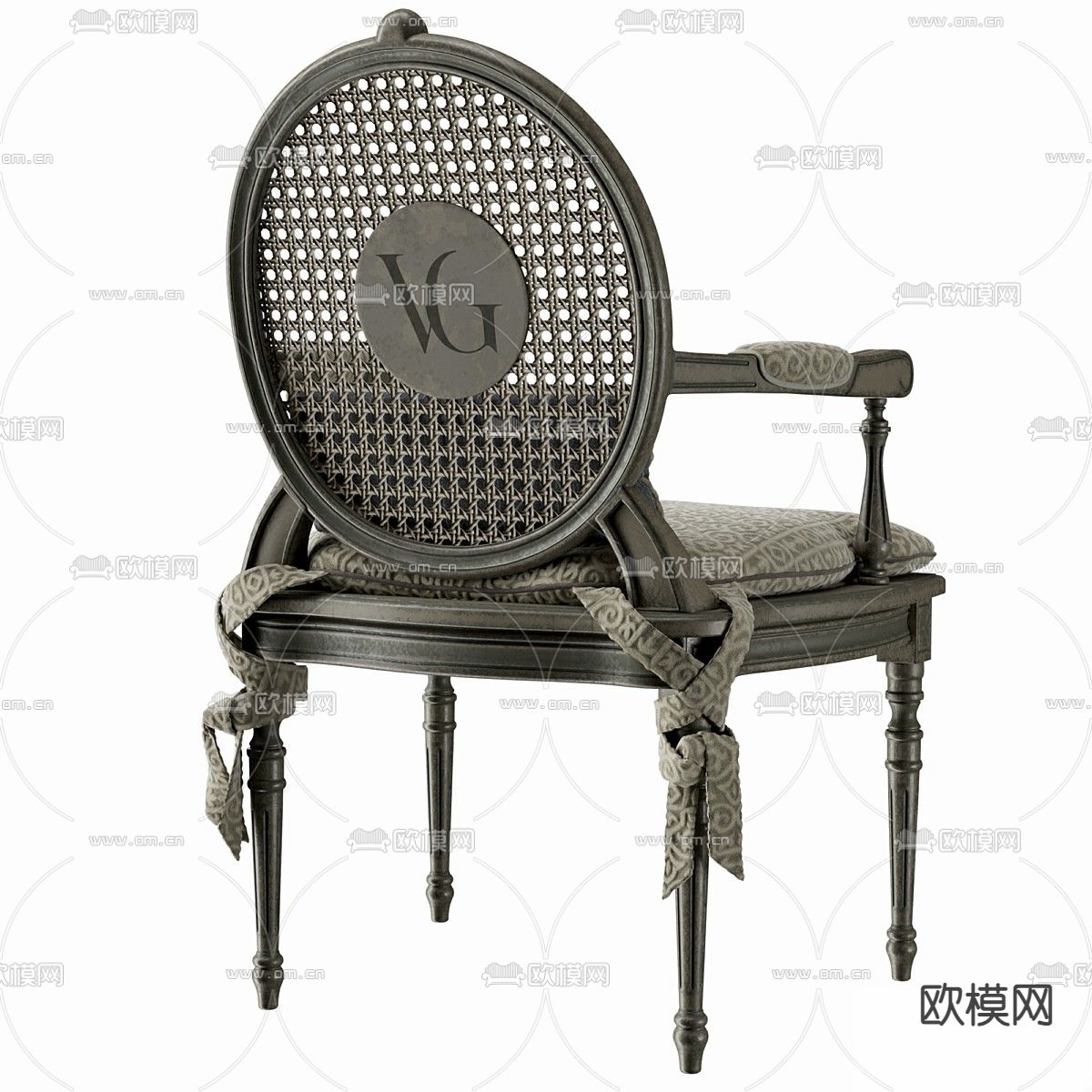 简欧椅子 餐椅3d模型下载（渲染图4）