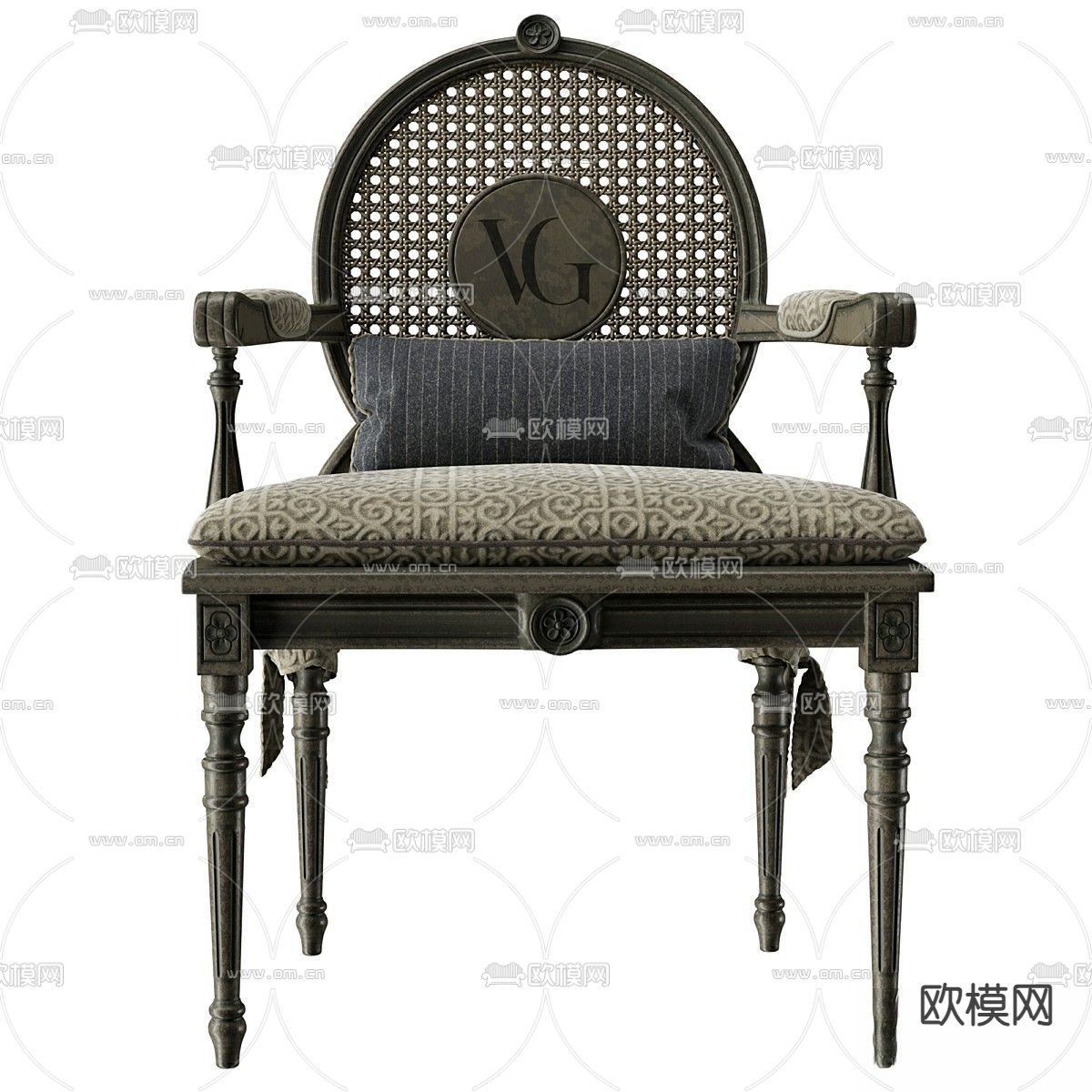 简欧椅子 餐椅3d模型下载（渲染图2）