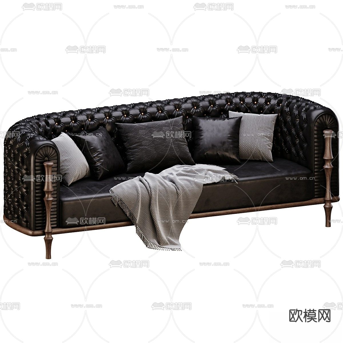 欧式沙发 双人沙发3d模型下载（渲染图3）