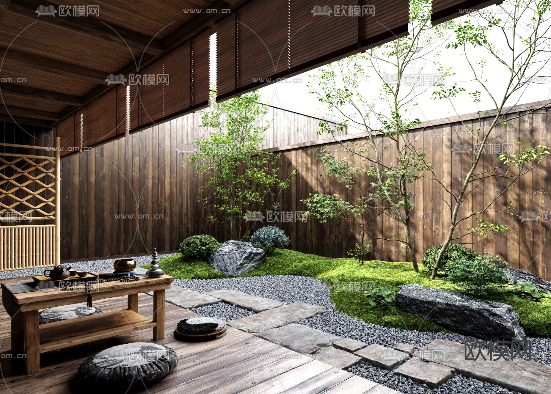 禅意庭院 天井花园3d模型下载