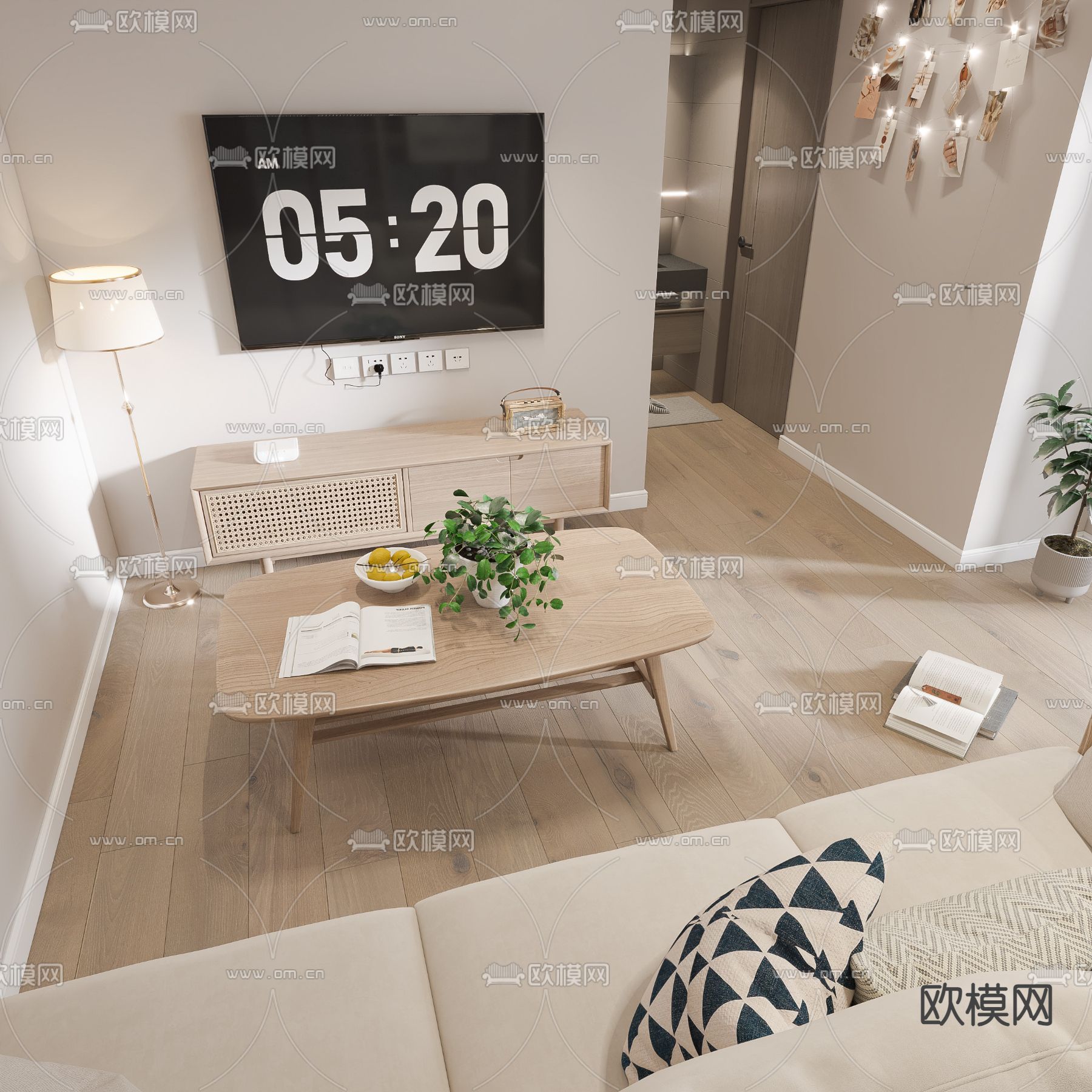 现代茶几3d模型下载