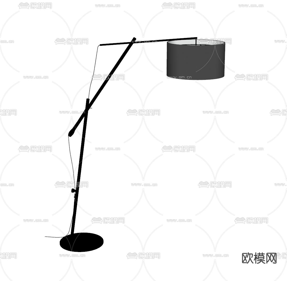 现代落地灯su模型下载（渲染图1）