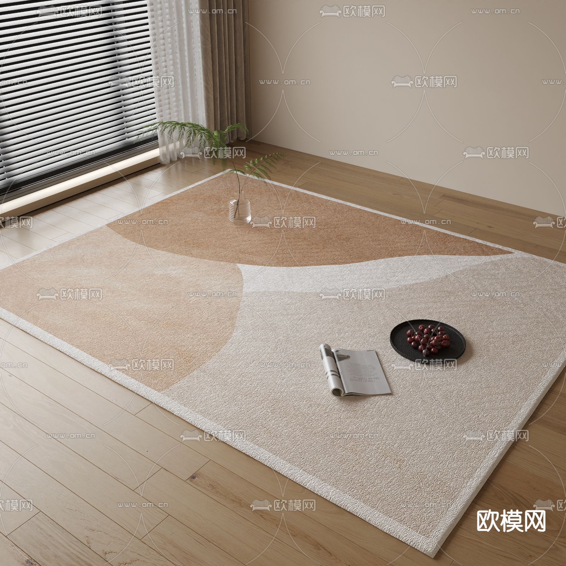 素色地毯3d模型下载