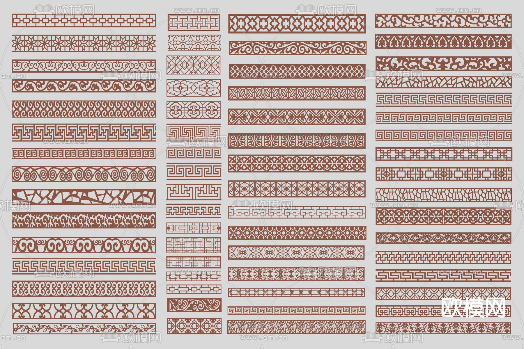 中式镂空窗 雕花su模型下载（渲染图2）
