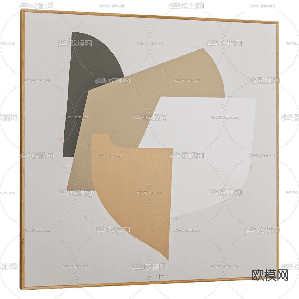 Novocuadro 抽象画 装饰画3d模型下载（渲染图2）