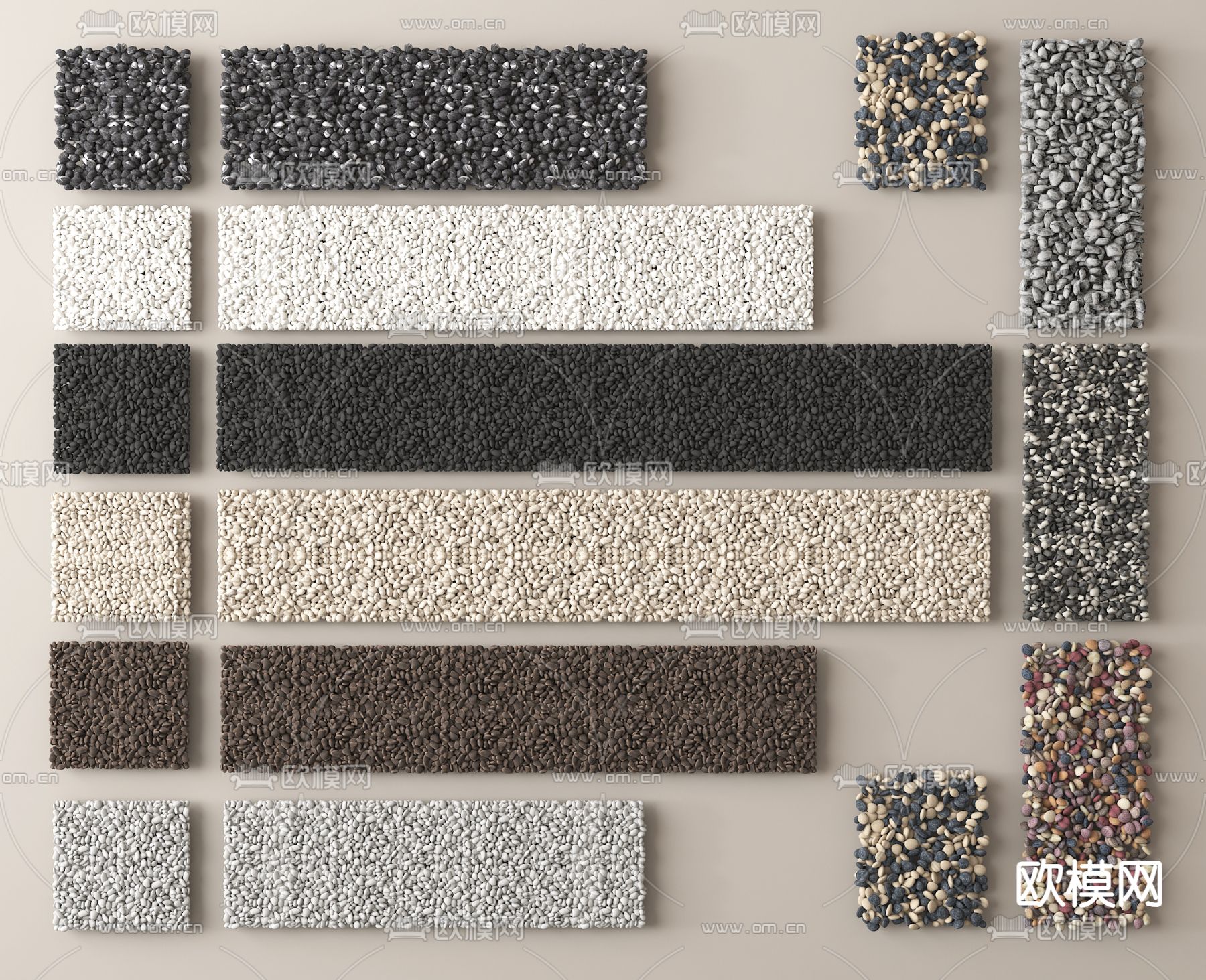 鹅卵石 石头 碎石子 水洗石3d模型下载