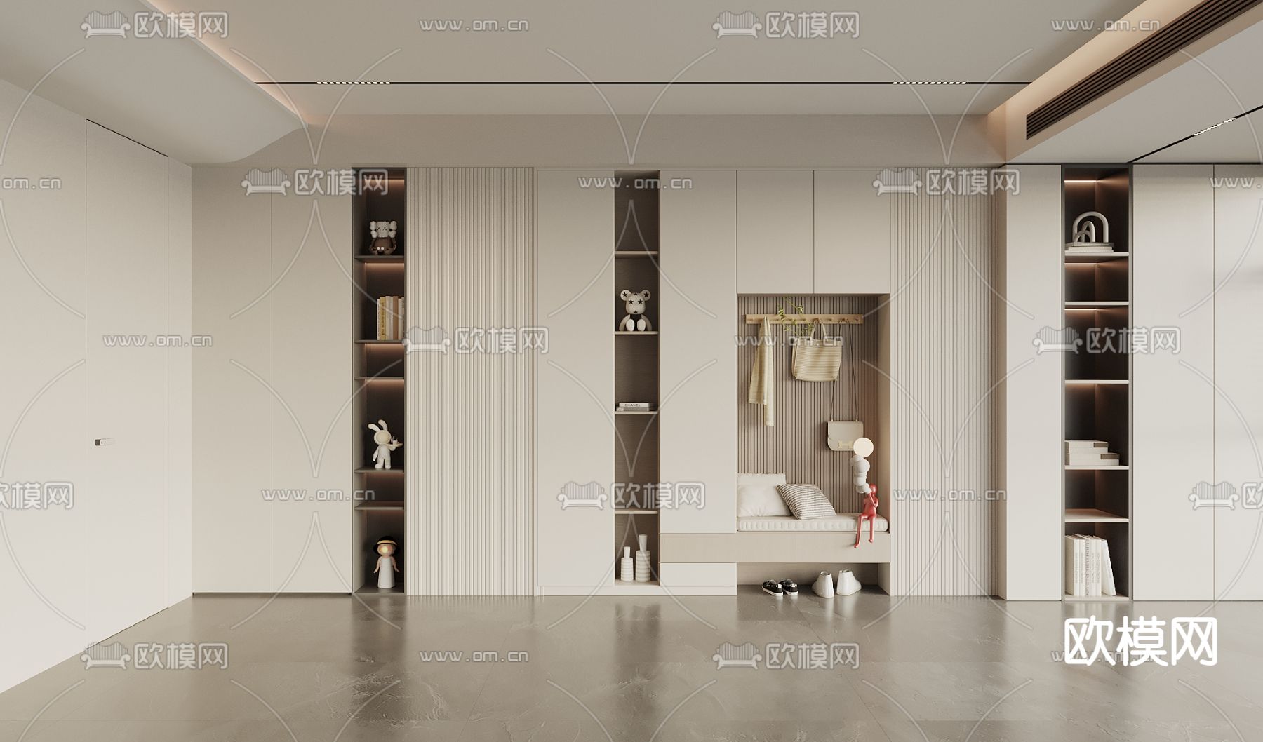 玄关鞋柜 换鞋凳3d模型下载