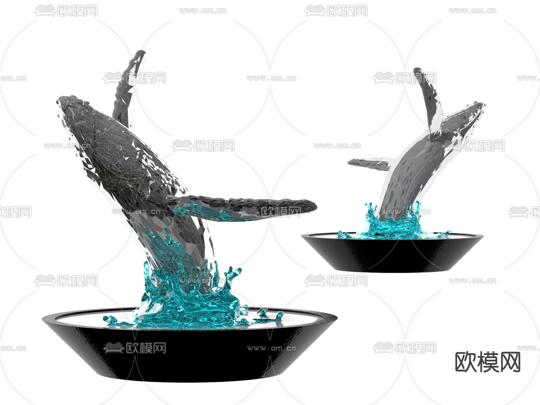 鲸鱼雕塑 艺术摆件3d模型下载