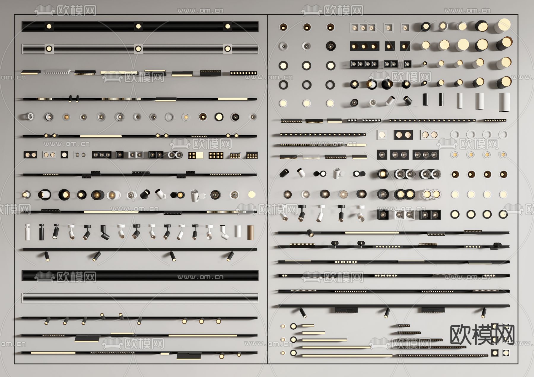 筒灯 射灯 磁吸灯 轨道灯3d模型下载