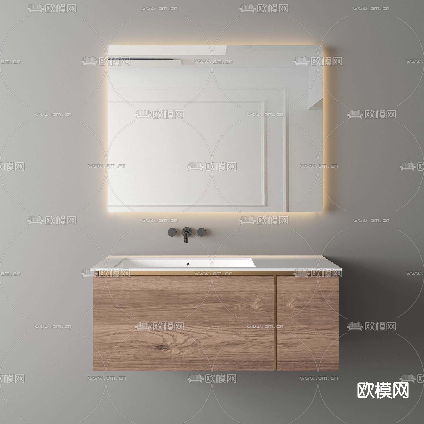 侘寂浴室柜 洗手台 洗手盆3d模型下载