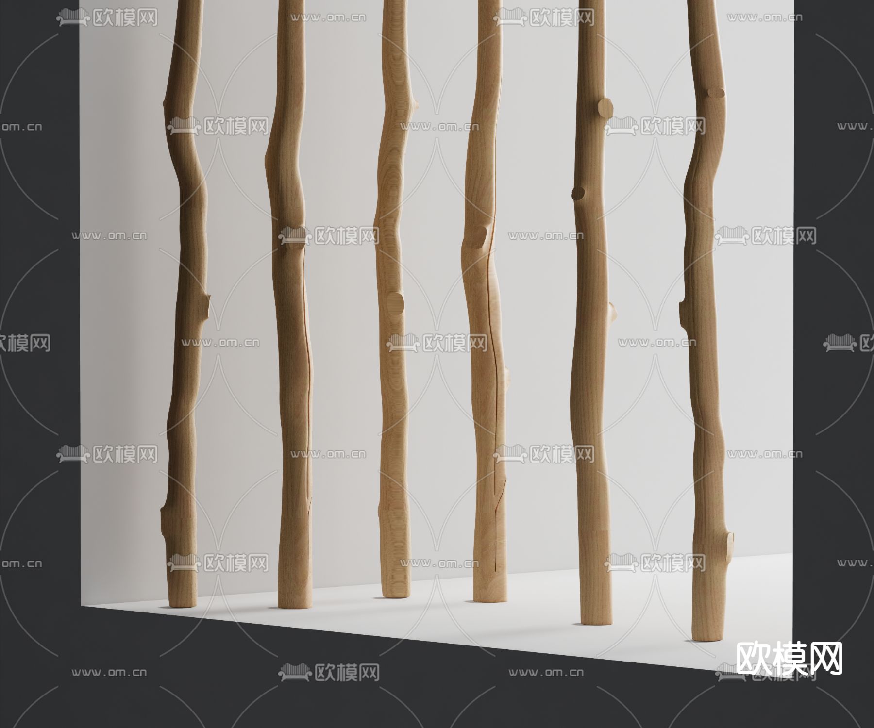 木头柱子su模型下载（渲染图2）