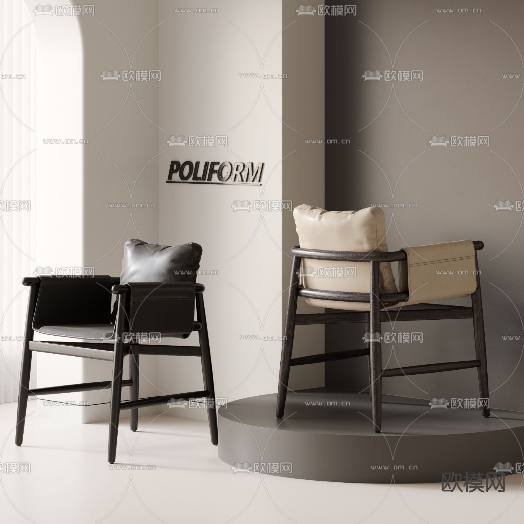 poliform 椅子 餐椅3d模型下载