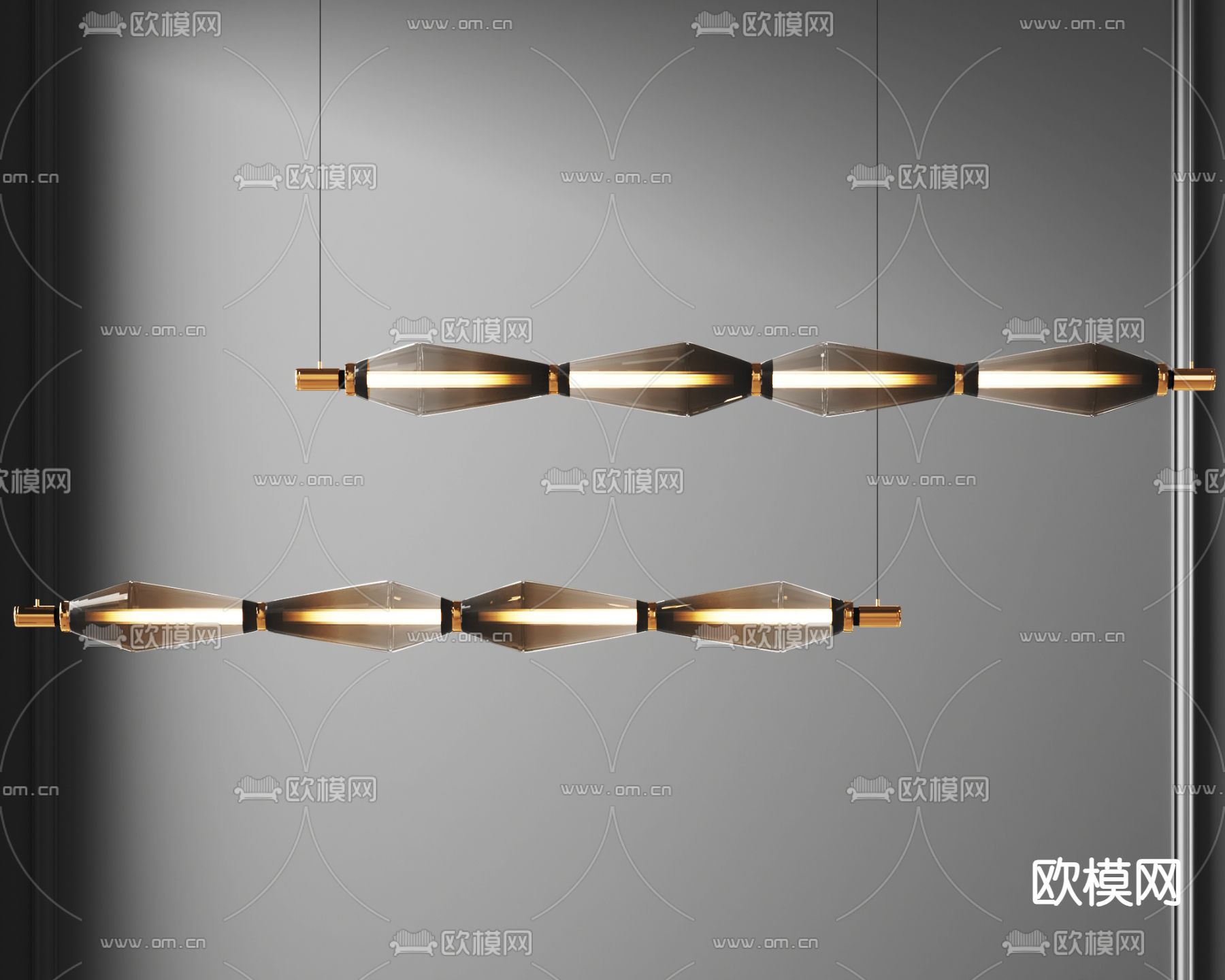 新中式吊灯su模型下载（渲染图2）