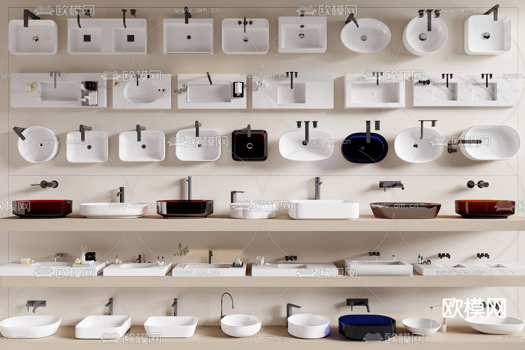 台盆 洗手盆 洗脸盆 台上盆 洗手台3d模型下载