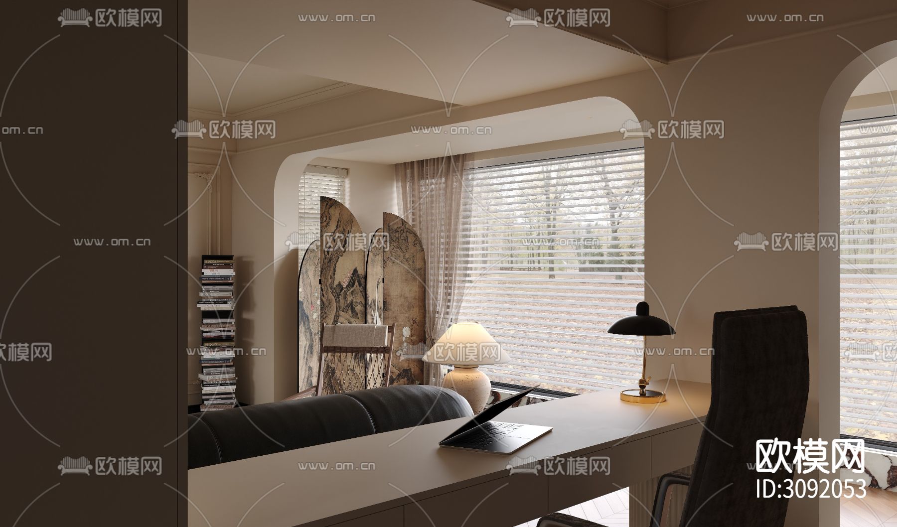 中古风客餐厅装修效果图下载（渲染图9）