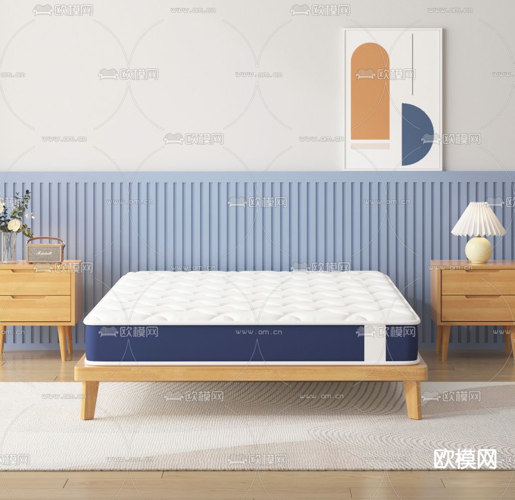 床垫 软垫 弹簧床3d模型下载（渲染图4）