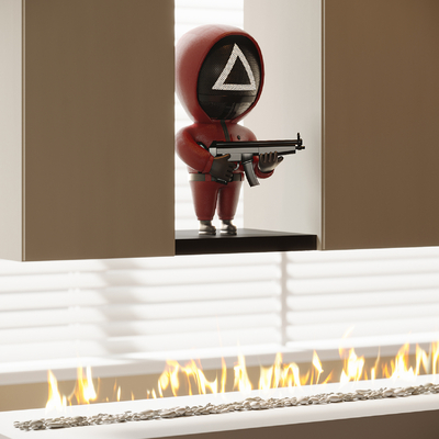  现代潮玩摆件su模型 