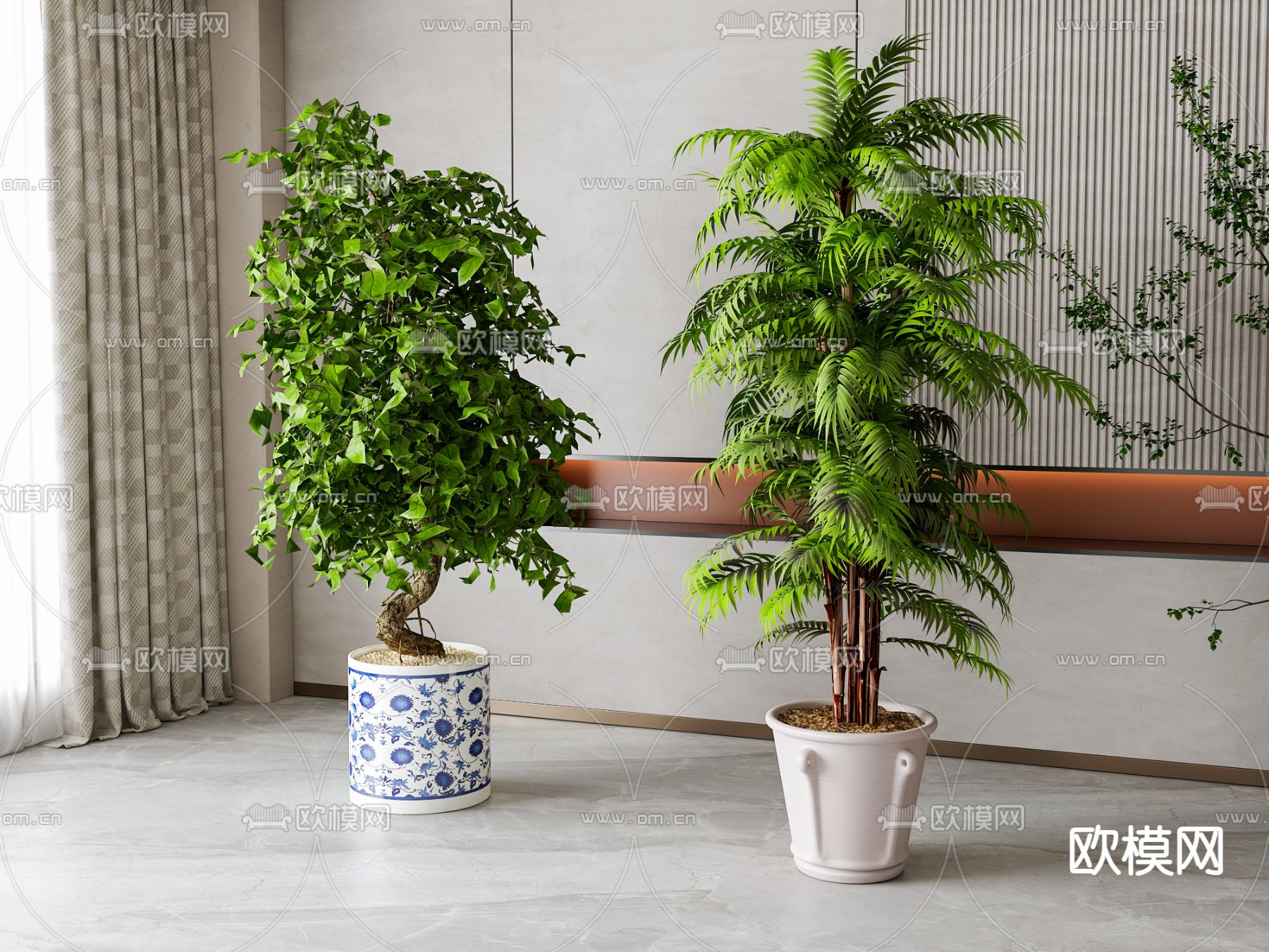 幸福树绿植 盆栽su模型下载（渲染图2）