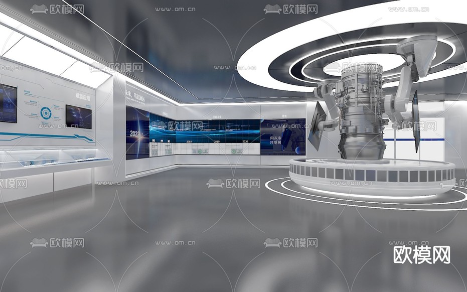 科技展厅 企业展厅3d模型下载(渲染图4)