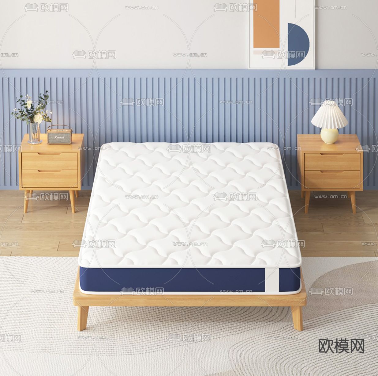 床垫 软垫 弹簧床3d模型下载（渲染图1）