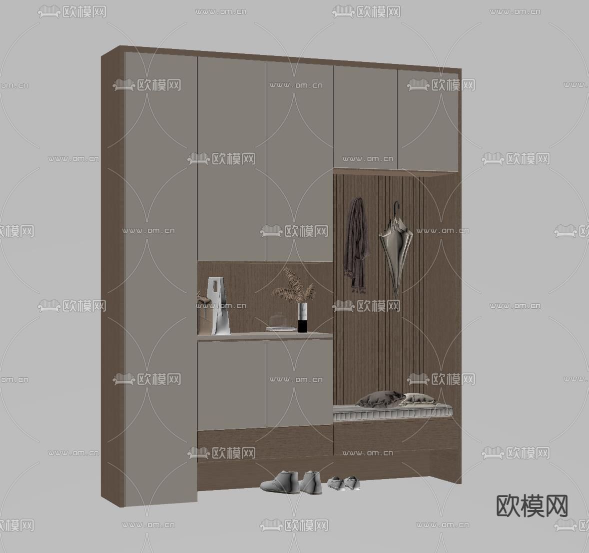 现代鞋柜su模型下载（渲染图1）