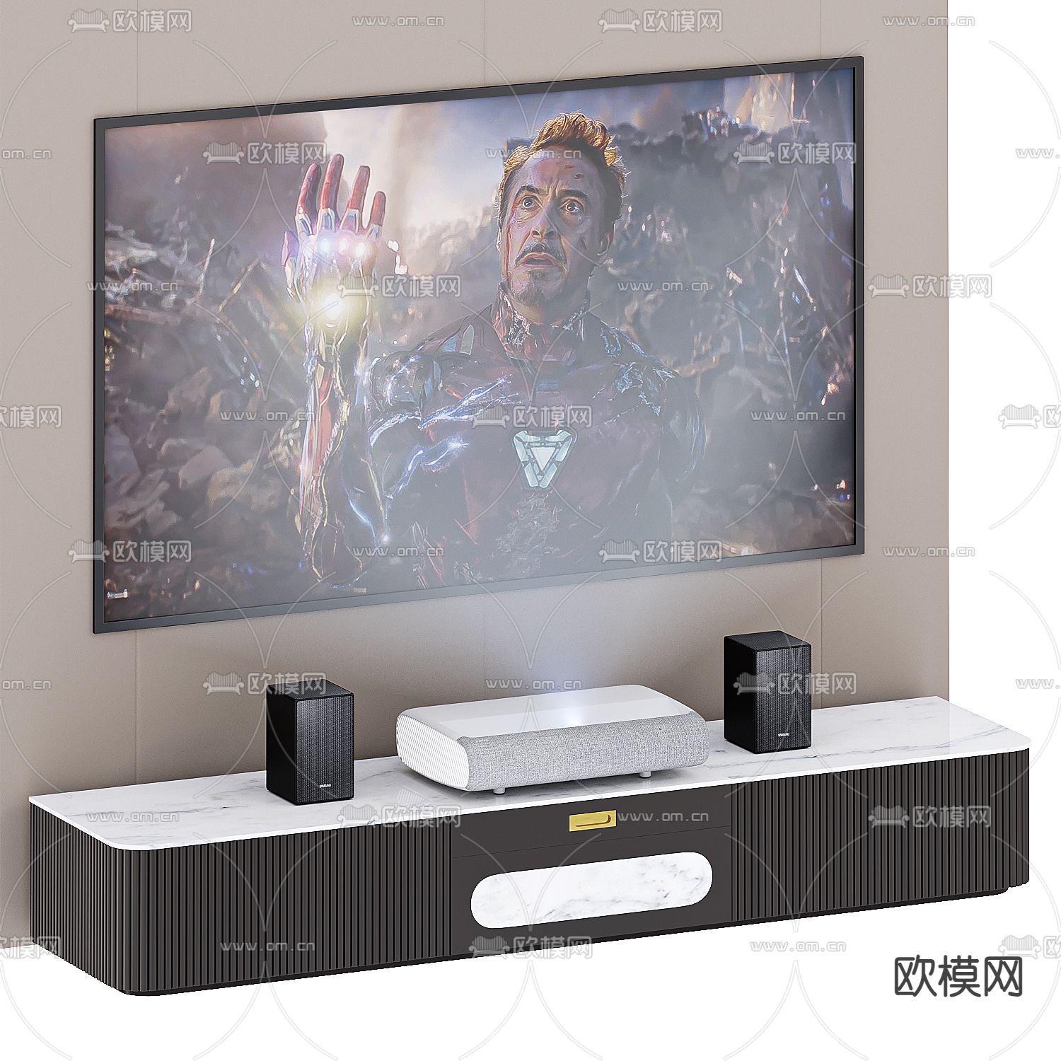 The Premiere 4K激光投影仪 激光电视3d模型下载（渲染图3）