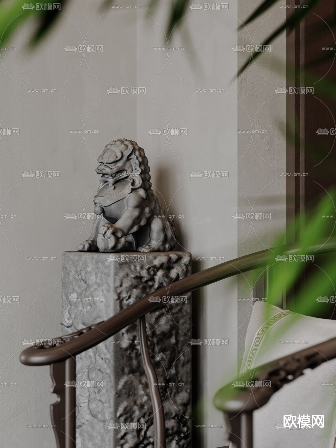 新中式茶楼 茶馆3d模型下载（渲染图8）