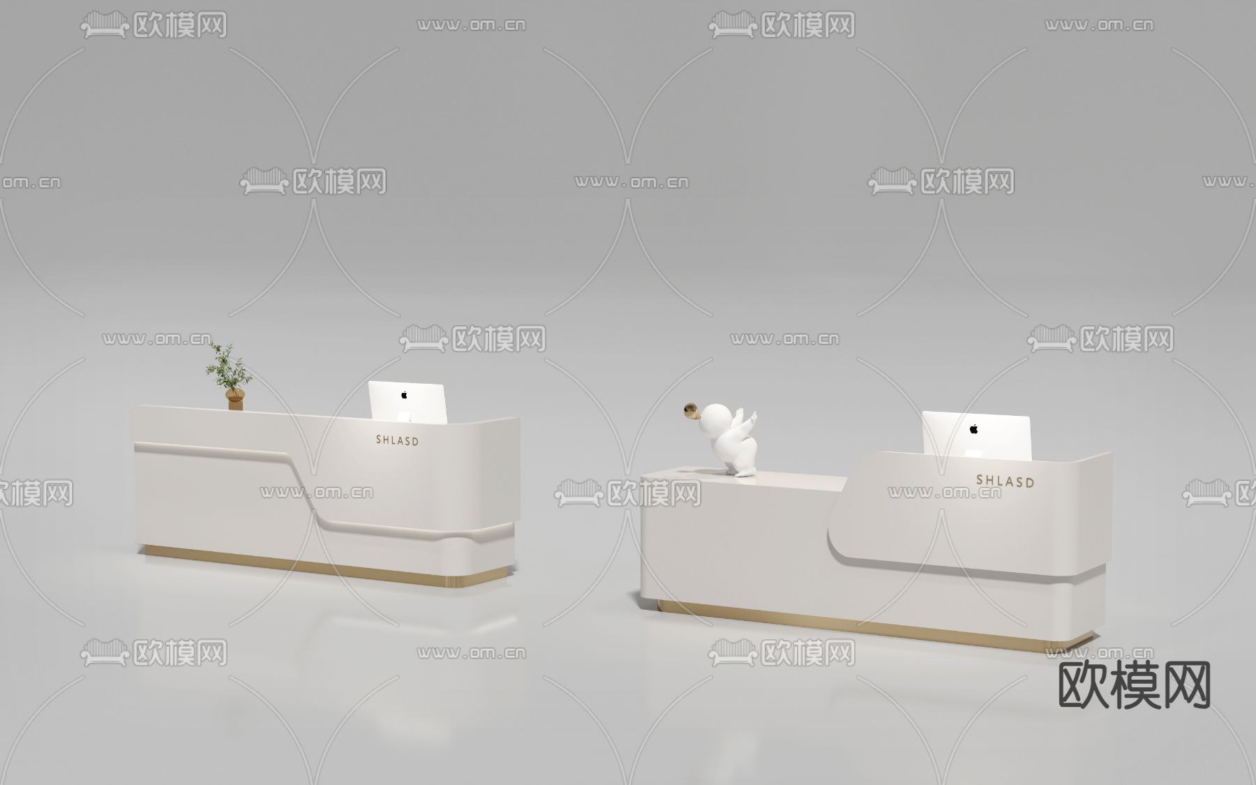 前台 接待台 收银台3d模型下载（渲染图3）