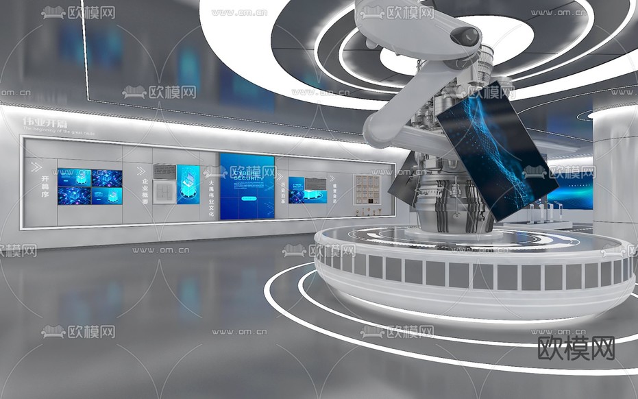 科技展厅 企业展厅3d模型下载(渲染图3)