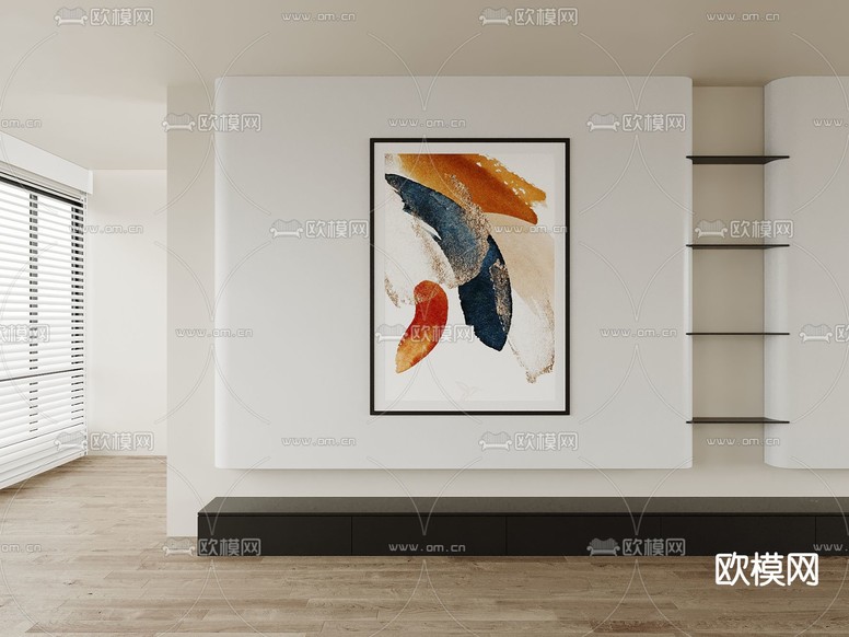肌理画 艺术画 装饰画3d模型下载