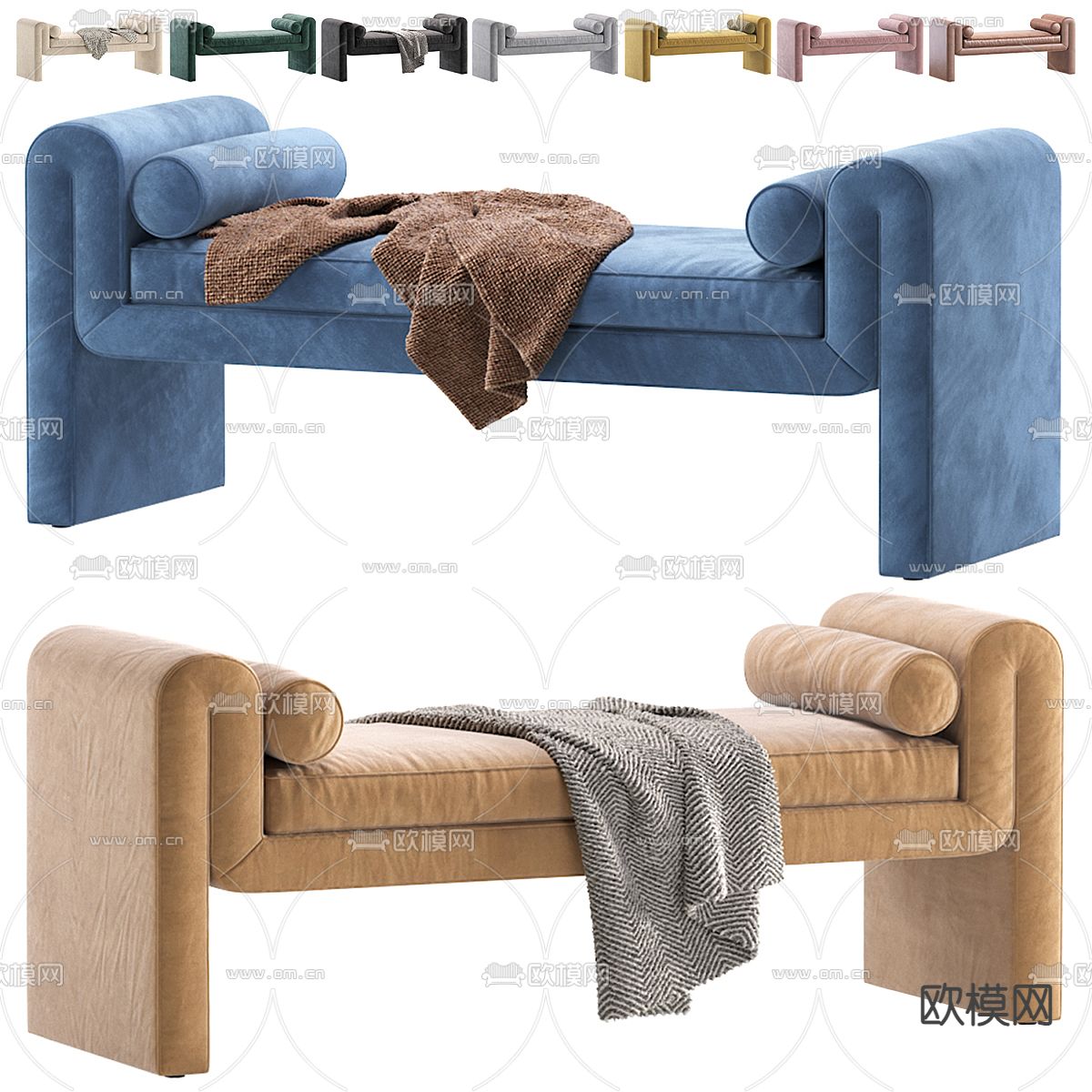 床尾凳 脚踏3d模型下载（渲染图1）