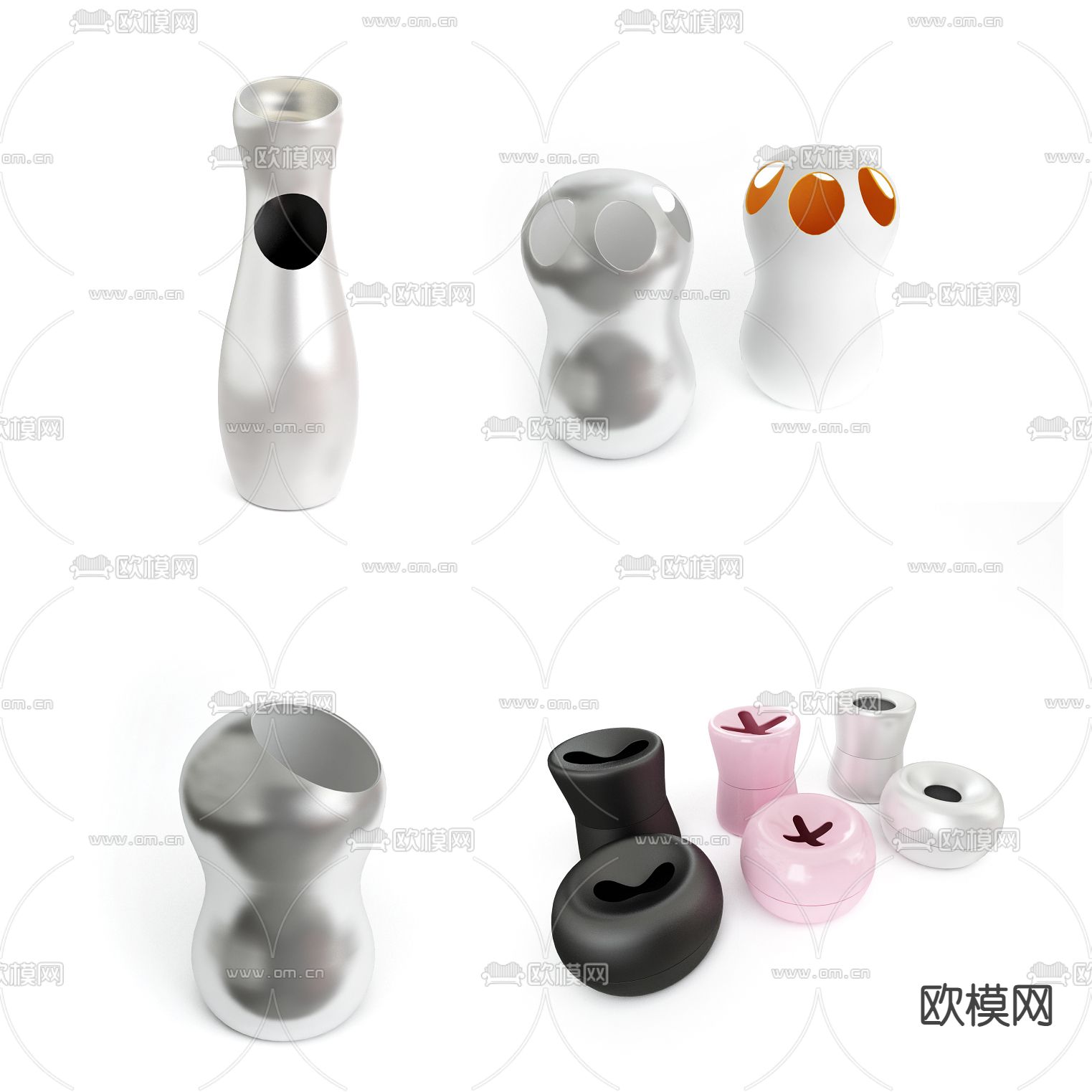 垃圾桶 烟灰桶免费3d模型下载