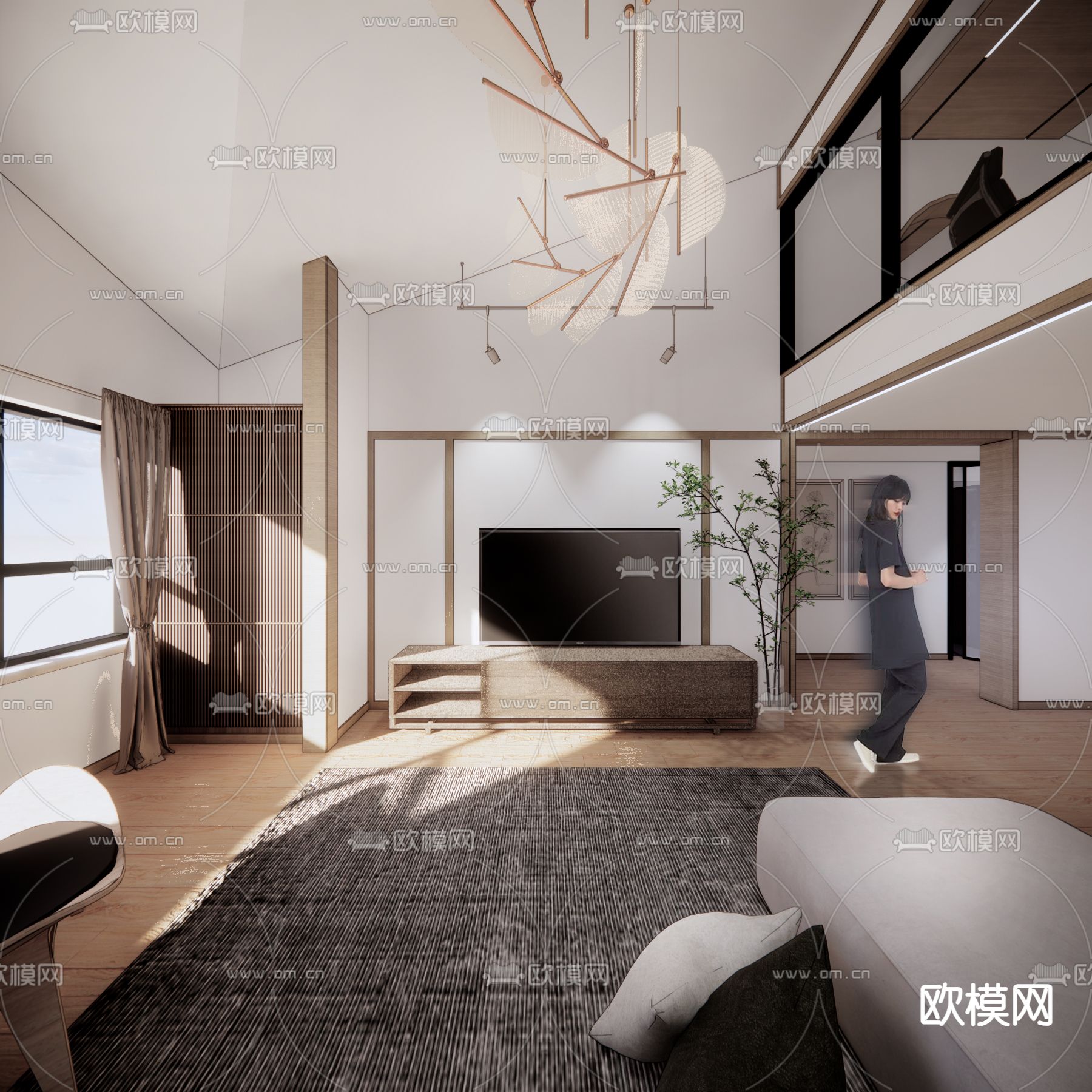 阁楼 公寓su模型下载（渲染图3）