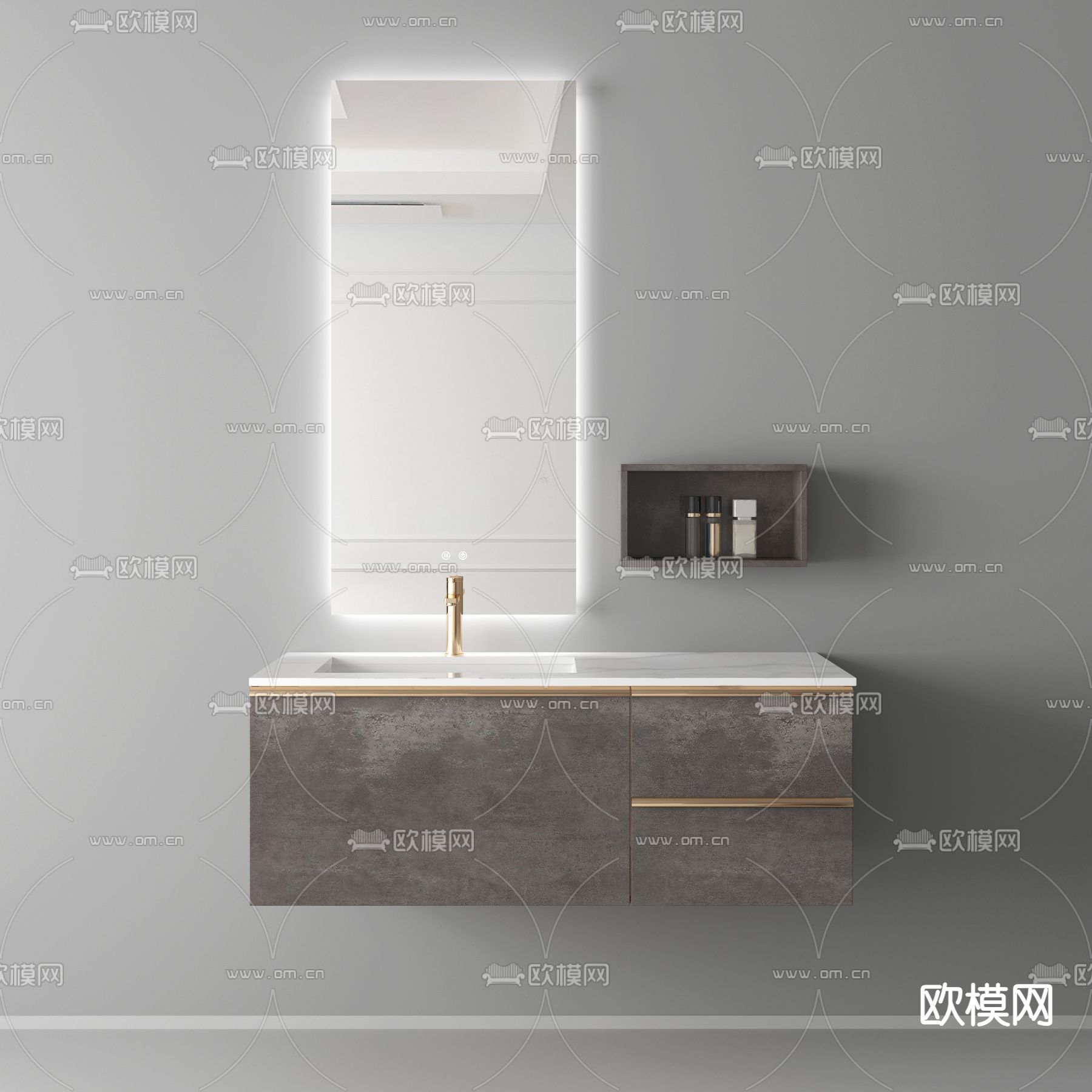 轻奢卫浴柜 浴室柜 洗手台3d模型下载