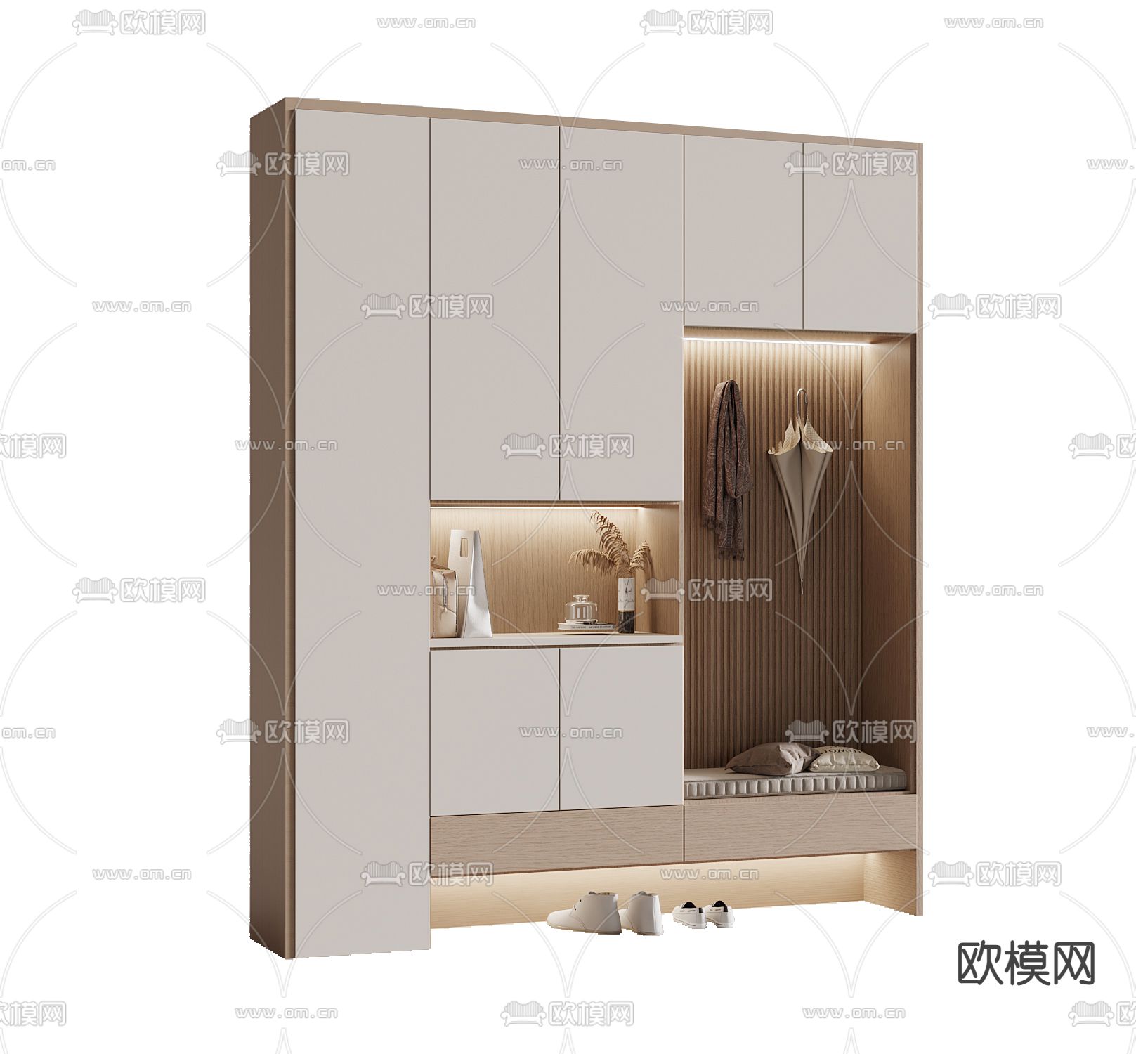 现代鞋柜su模型下载（渲染图2）