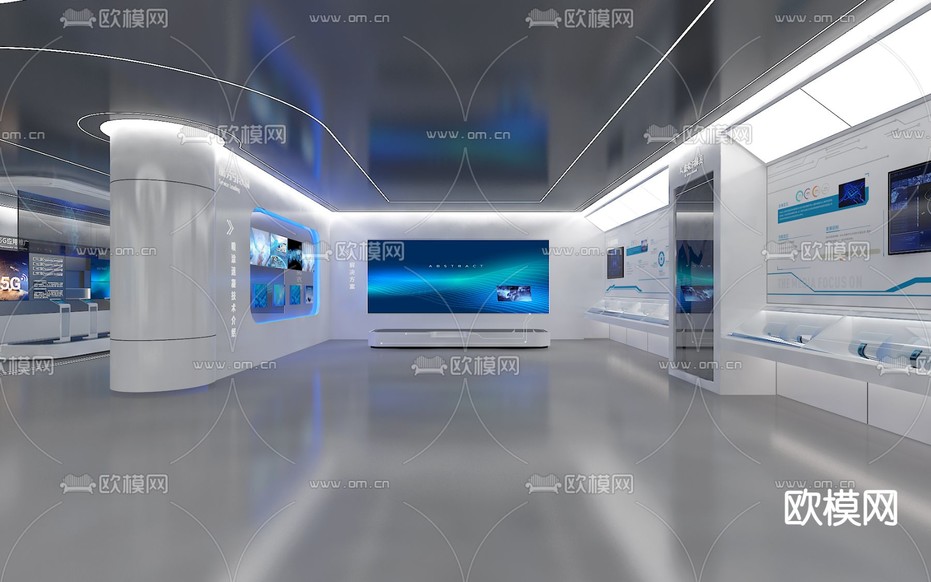 科技展厅 企业展厅3d模型下载(渲染图1)