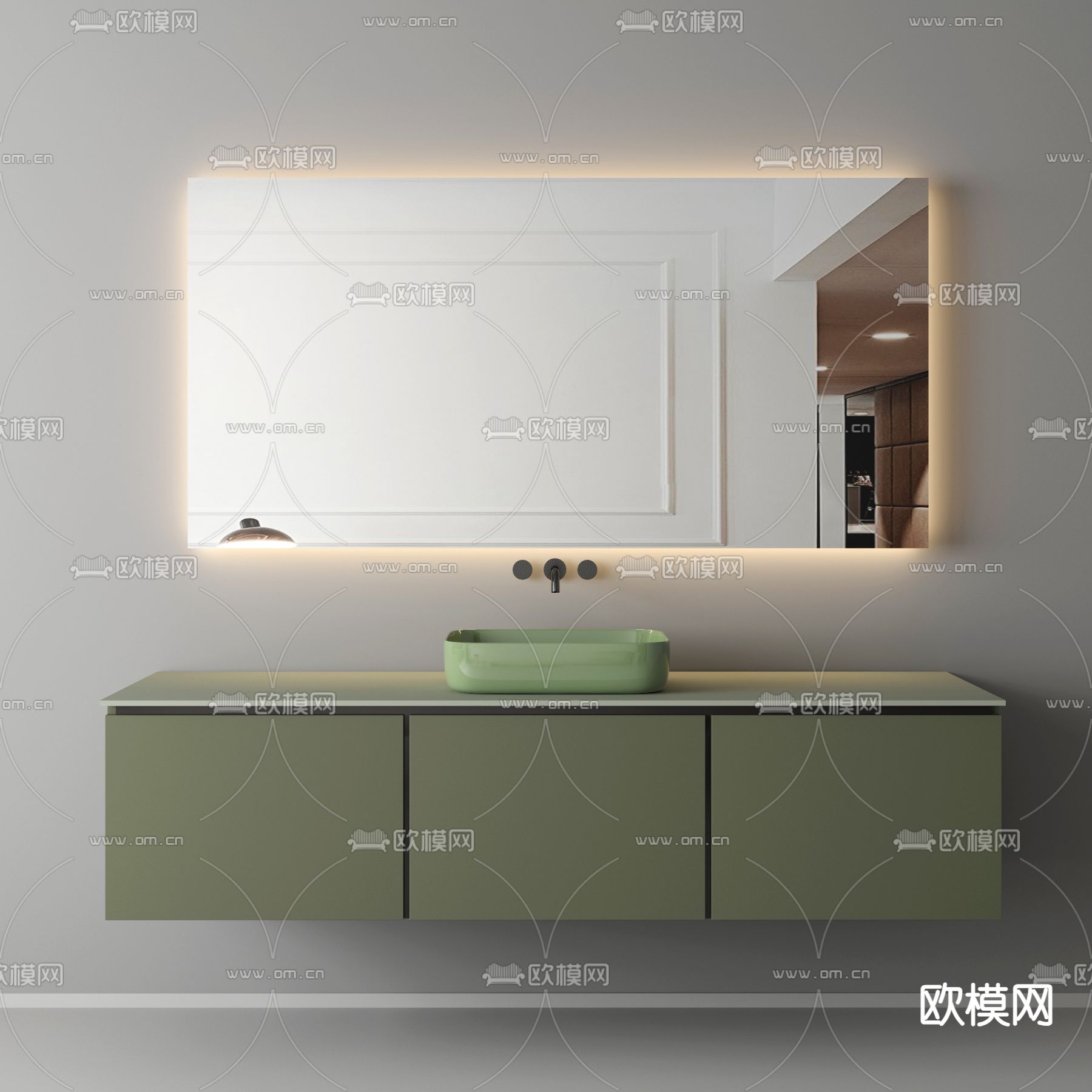 现代浴室柜 洗手台 洗手盆3d模型下载