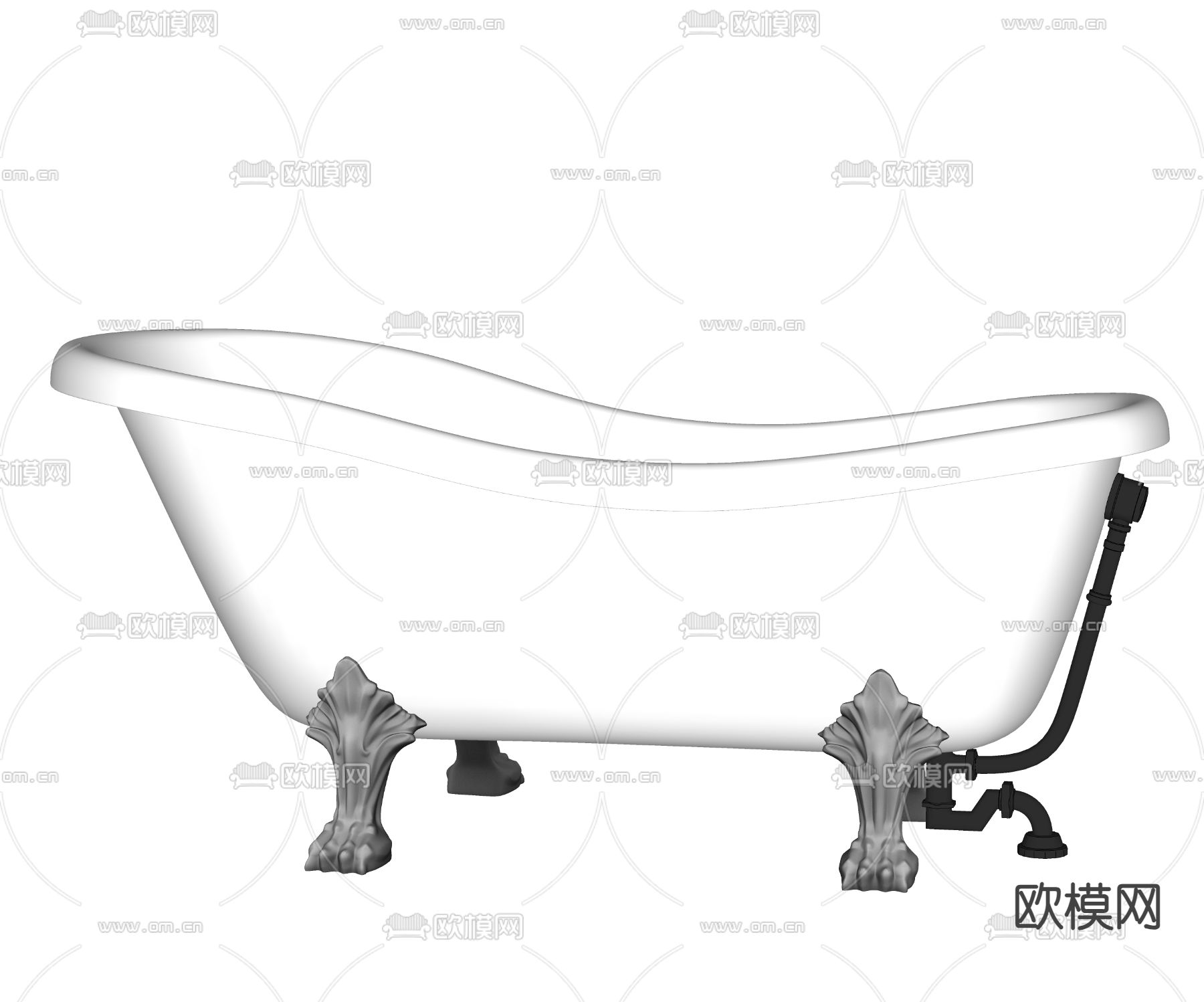 欧式浴缸su模型下载（渲染图1）