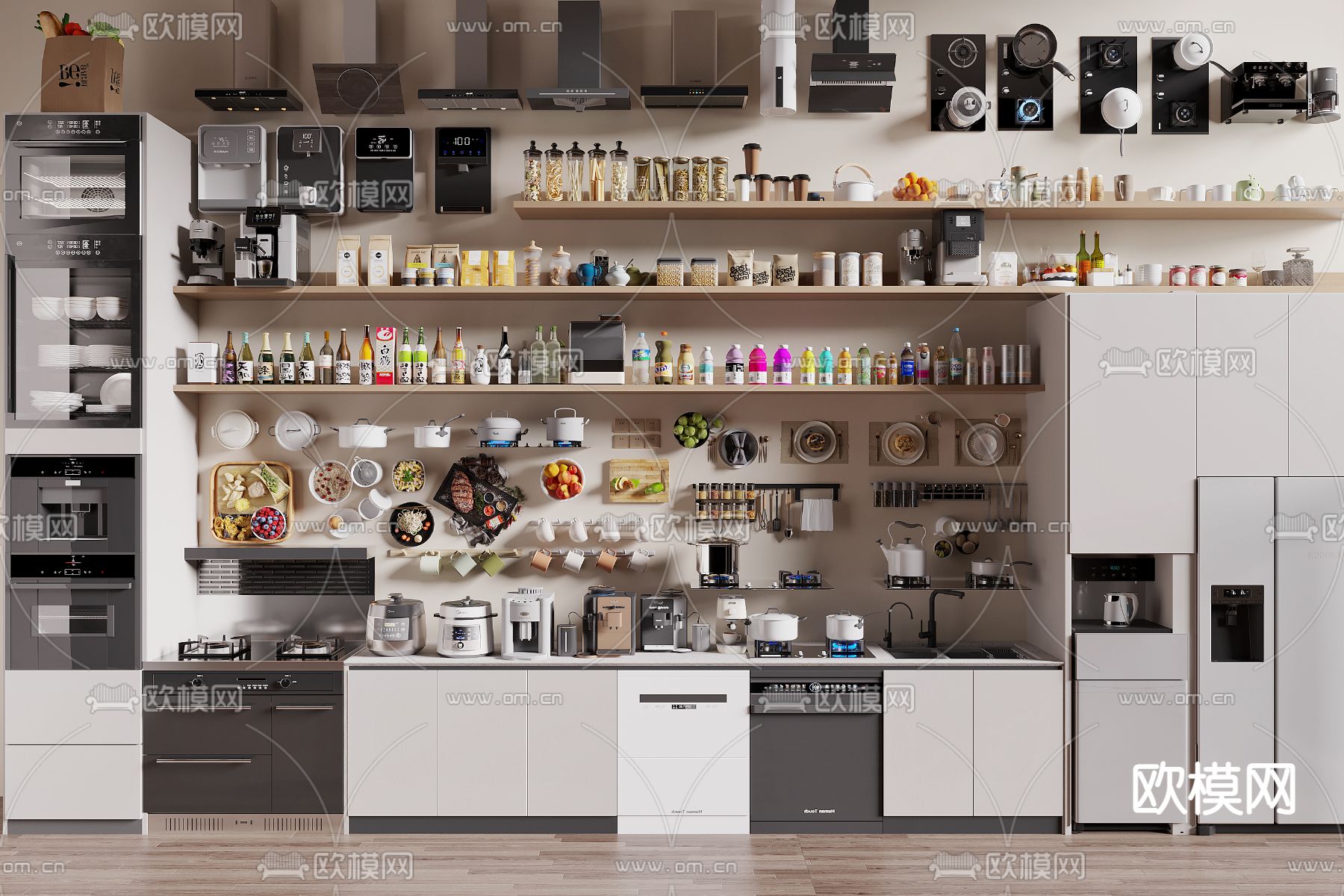 厨房用品 电器 厨具 油烟机su模型下载（渲染图2）