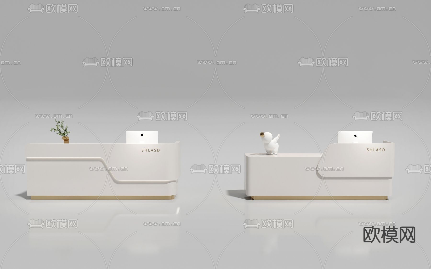 前台 接待台 收银台3d模型下载（渲染图2）