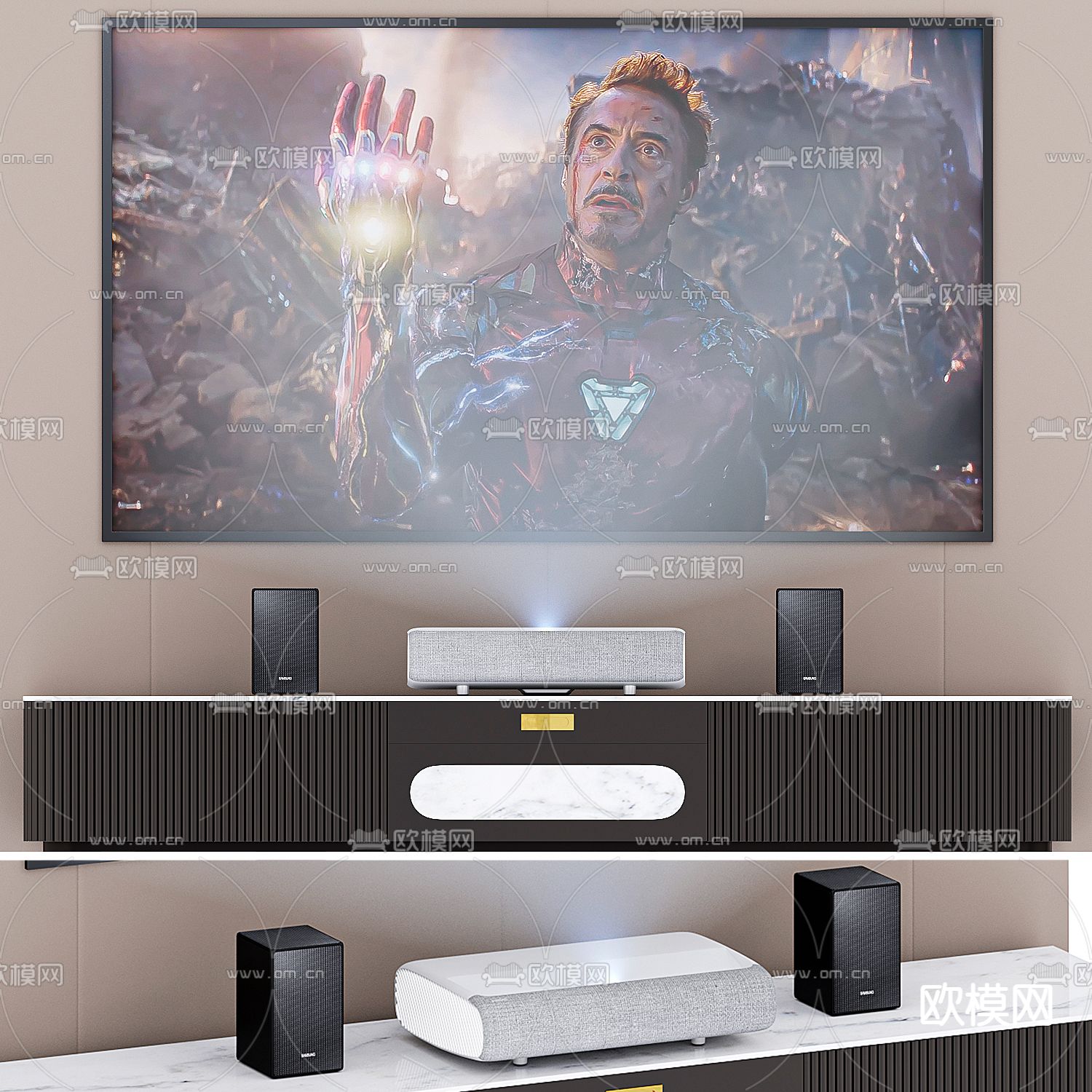 The Premiere 4K激光投影仪 激光电视3d模型下载（渲染图1）