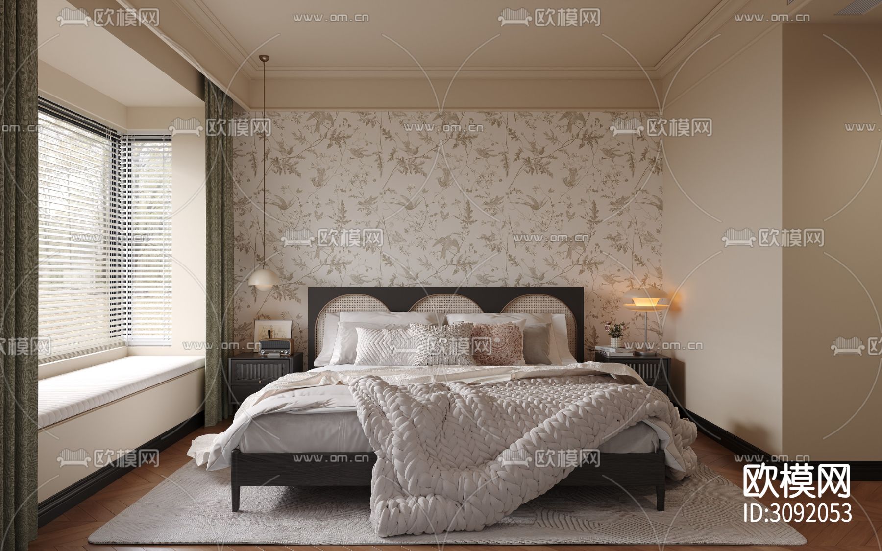 中古风客餐厅装修效果图下载（渲染图11）