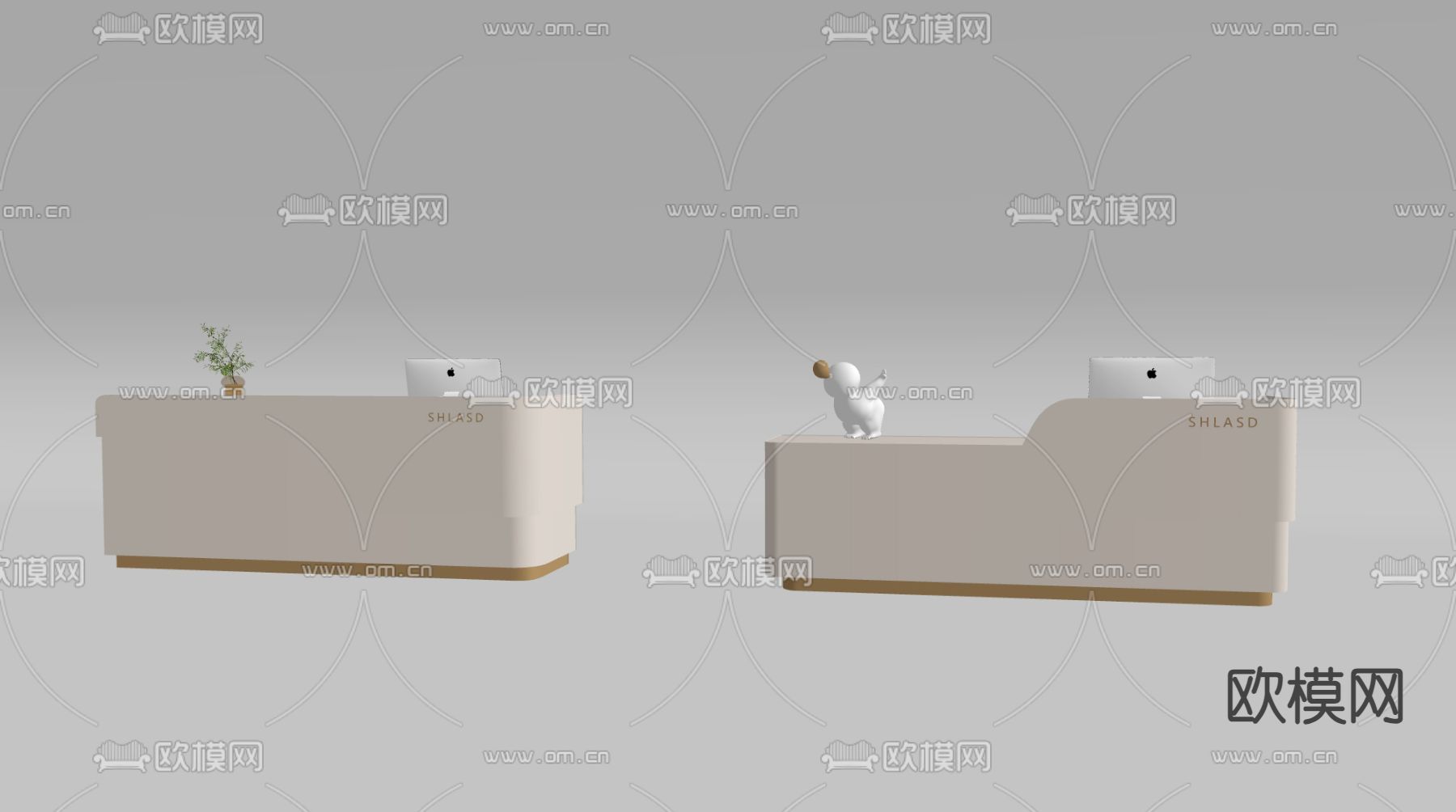 现代前台 接待台 收银台su模型下载（渲染图1）