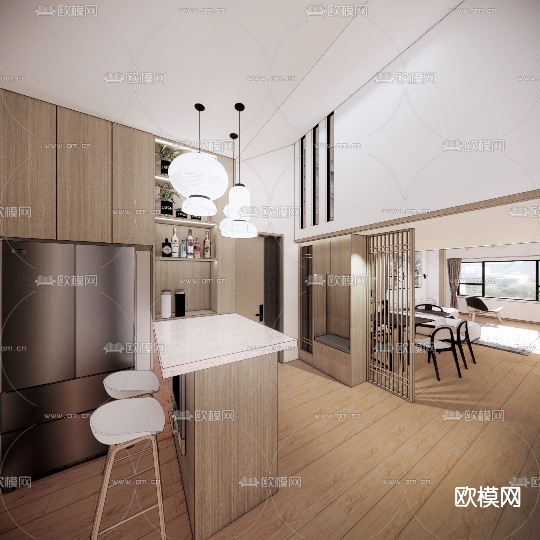 阁楼 公寓su模型下载（渲染图4）